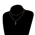 Layered Cross Pendant Necklace