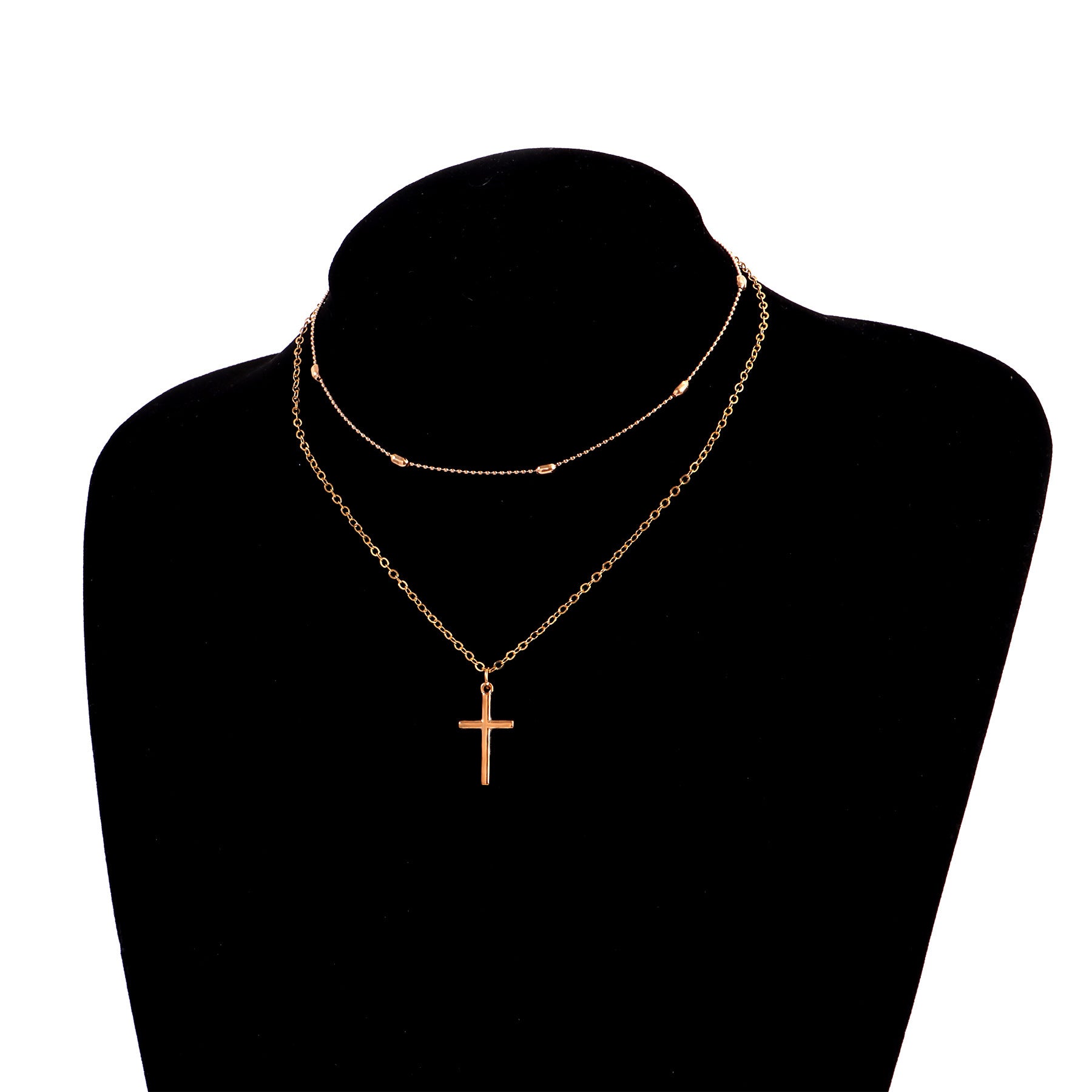 Layered Cross Pendant Necklace