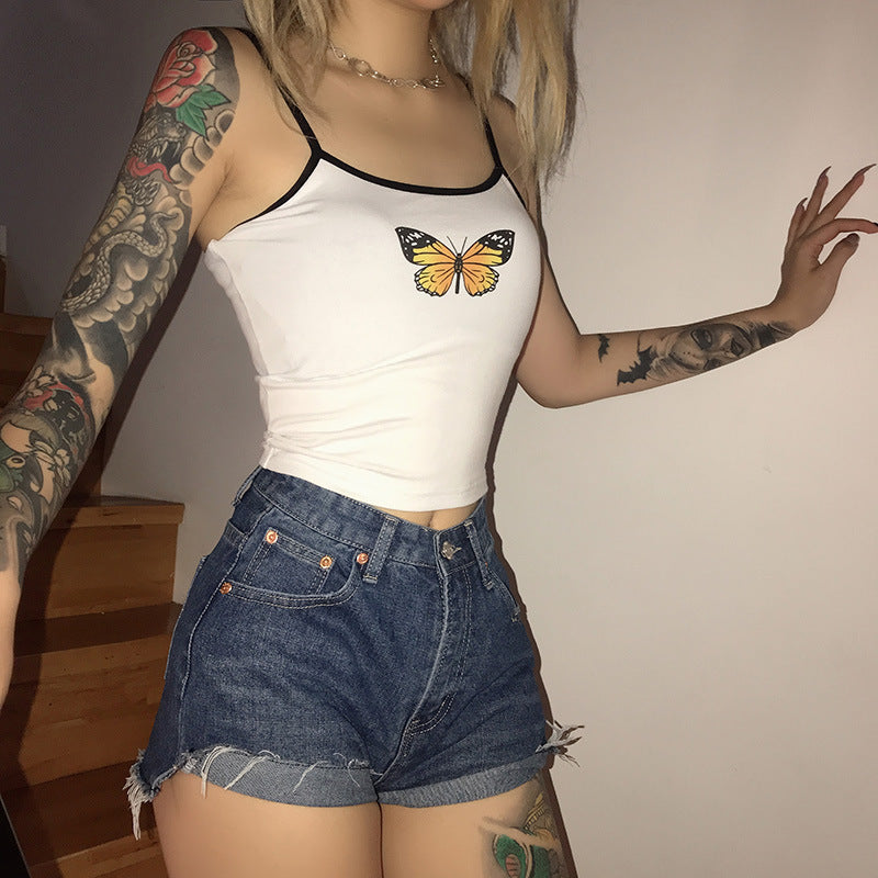 Summer Butterfly Print Tank Top for Women