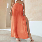 Tie-Waist Wrap Beach Cover-Up Skirt