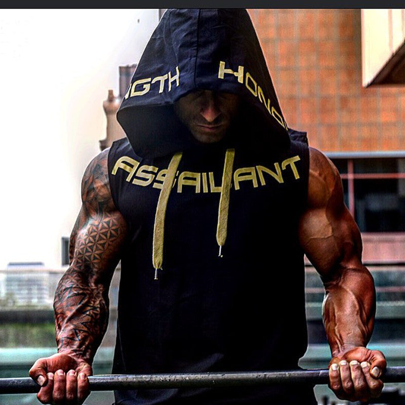 2023 Summer Men's Loose Fitness Tank Top with Hood