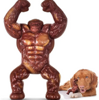 Tough Nylon Dog Chew Toy, Beef-Flavored Muscular Gorilla Dental Toy for Aggressive Chewers, Molar Teeth-Cleaning Toy for Medium & Large Dogs