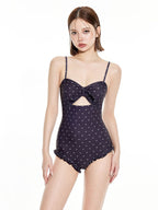 Polka Dot Skirted One-Piece Swimsuit