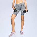 Women's High-Elastic Yoga Shorts with Pockets 2034