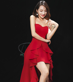 Red Long Sexy Evening Dress with Spaghetti Straps