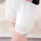 Summer Korean Lace Hollow Safety Shorts for Women
