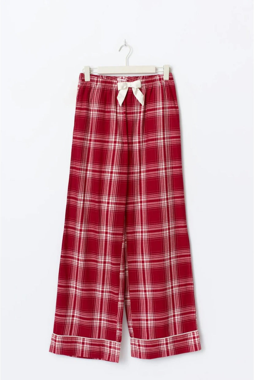 Plaid Bow Tie Camisole Set for Women