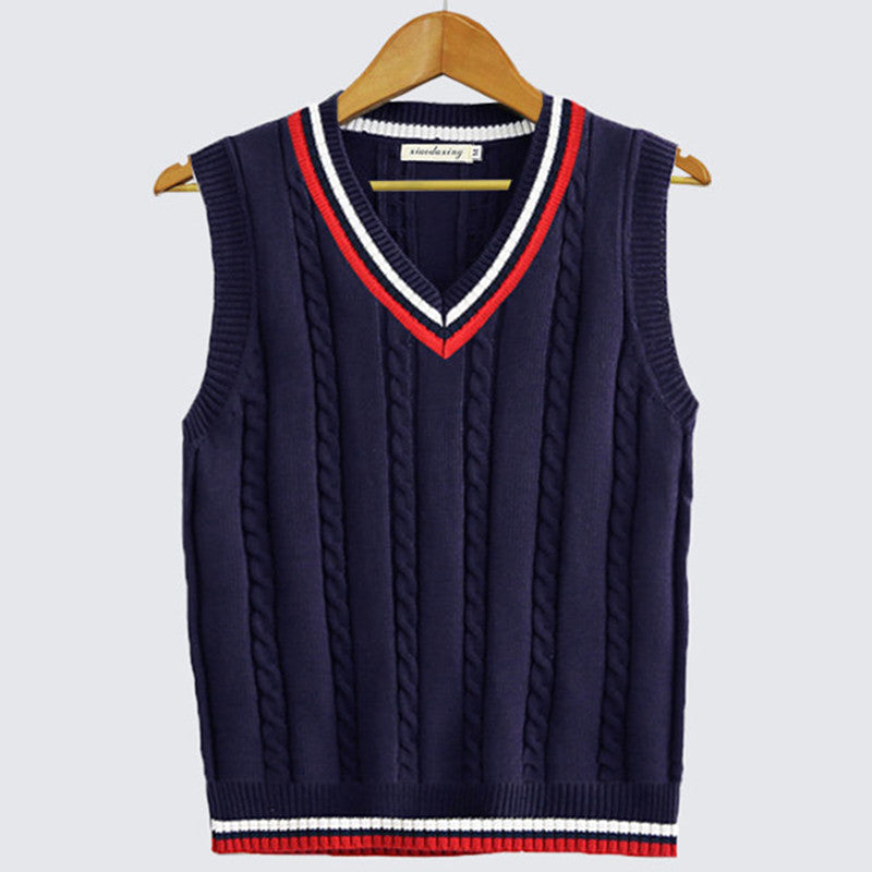 Men's Cable Knit V-Neck Cricket Sweater Vest