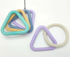 Dog Chew Toy Triangle Tug of War Rope Set, Durable TPR Foam Molar Teething Toy for Small Medium Dogs, Interactive Dental Cleaning Play Ring
