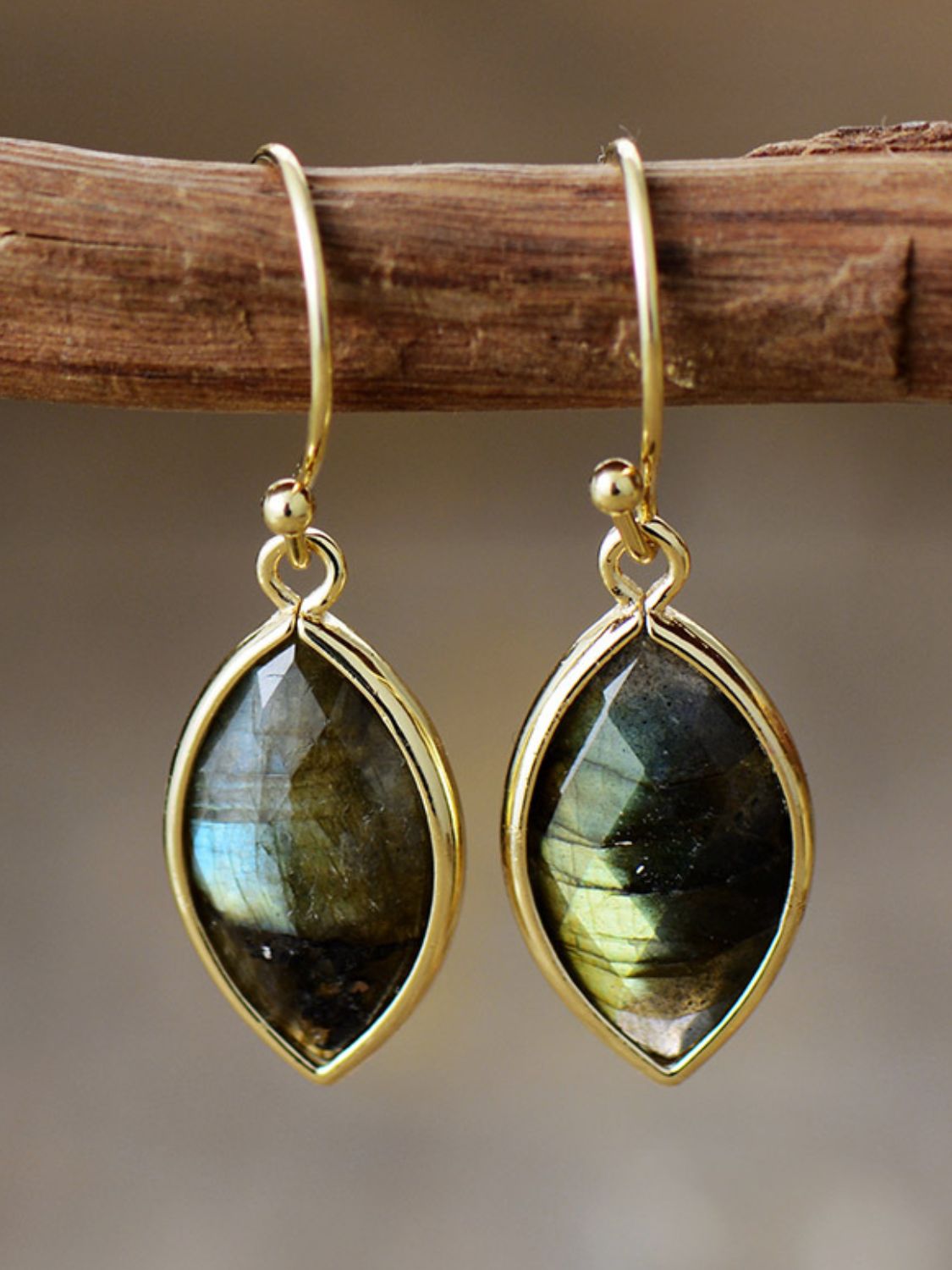 Geometrical Shape Stone Dangle Earrings