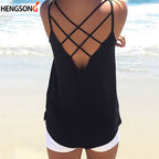 Strappy Cross-Back Sleeveless Cami Tank