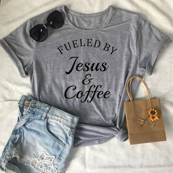 Jesus Coffee Graphic Tee - Trendy Short Sleeve Shirt | Faith Streetwear