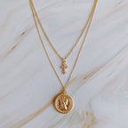 Cross And Coin Layered Necklace | Christian Jewelry