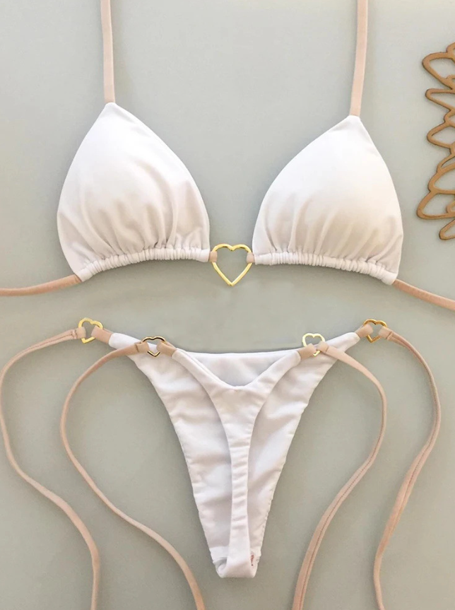 Heart-Ring String Thong Bikini Set
