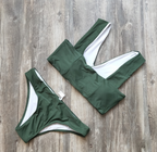 Deep-V Crop-Top Bikini Set