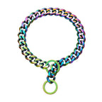 Rainbow Plated Cuban Link Dog Chain Collar