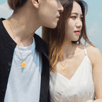 Titanium Steel Coin Pendant Couple Necklace