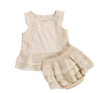 Aninha Set with Lace Shorts for Girls (One Set)