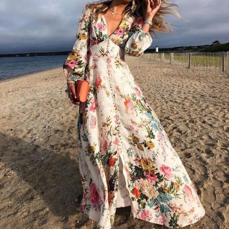 Floral Chiffon Kimono Beach Cover-Up
