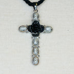 Layered Black Rose Cross Necklace | Christian Jewelry