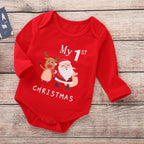 My 1st Christmas Santa & Reindeer Baby Bodysuit