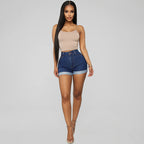 Women's High Stretch Denim Hot Pants for Beach Party