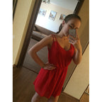 Sleeveless Chiffon Dress with Spaghetti Straps