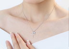 Cross Pendant Necklace with Zirconia Charm