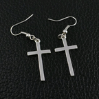 Simple Gold Cross Drop Earrings