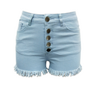 Ladies' Denim Shorts with Fringe Detail