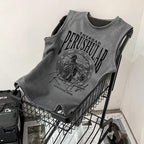 Retro American Vintage Loose Sleeveless Tank Top for Men