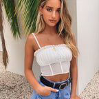 2020 Women's Mesh Camisole with Ruffle Trim Top