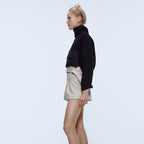 High-Waisted PU Leather Shorts with Tie Belt for Women