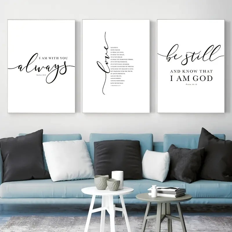 3pc Frameless Christian Bible Verse Prints | Christian Home Decor