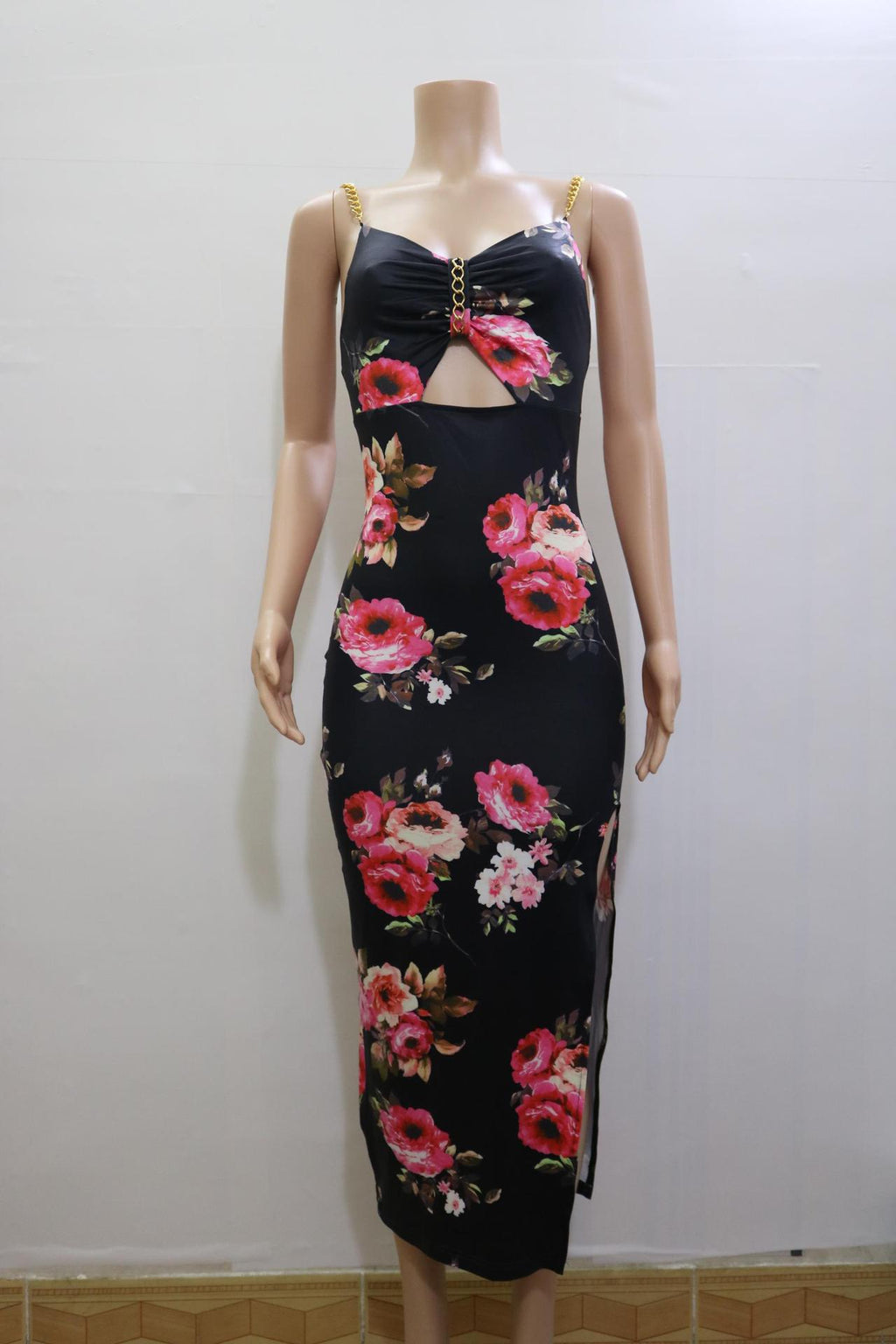 Floral Print Spaghetti-Strap Dress for Women