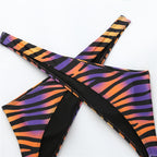 Baroque Print Cross-Front Cutout One-Piece Swimsuit