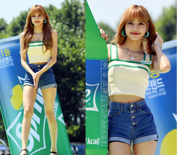Women's Green High Neck Crop Top
