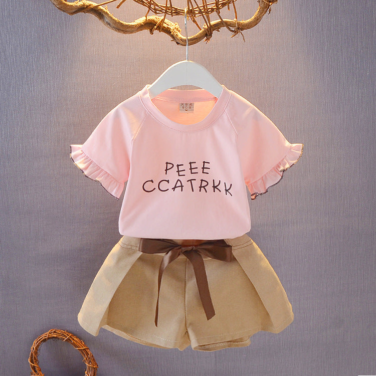 Girls' Casual Cotton T-Shirt and Shorts Set 2020