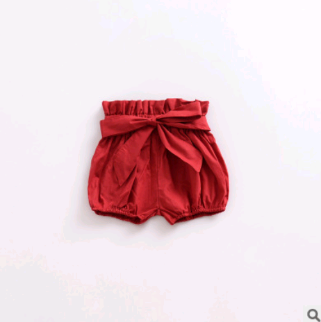 Summer Girls' Bowknot Ruffle Bread Pants and Shorts