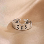 Cute Cat Face Open Ring for Women