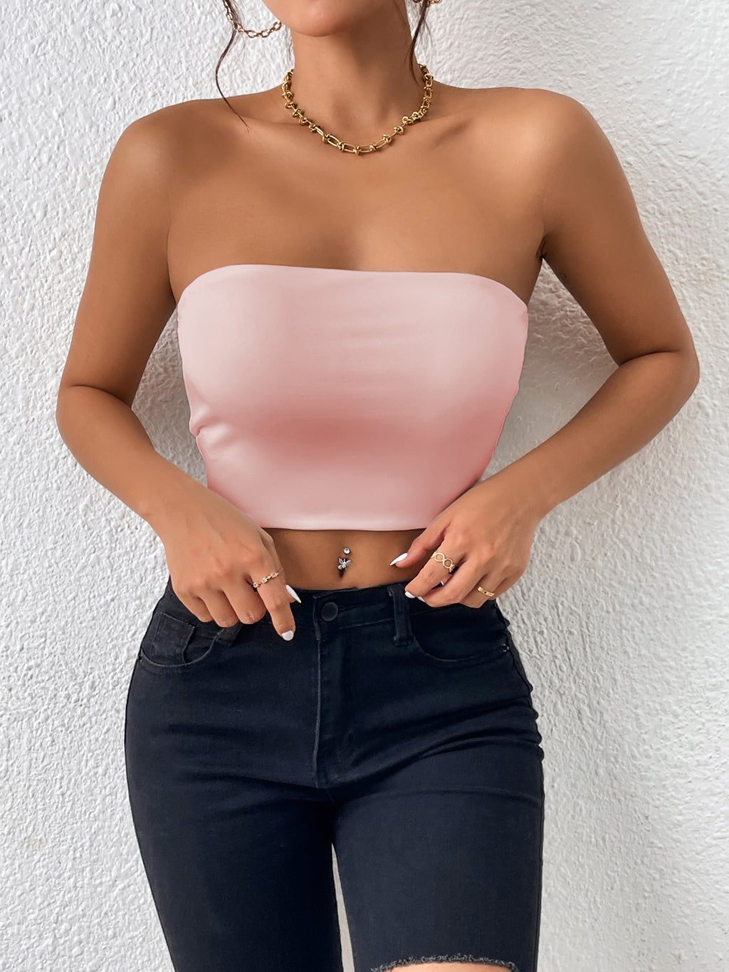 Sexy Strap Tube Crop Top