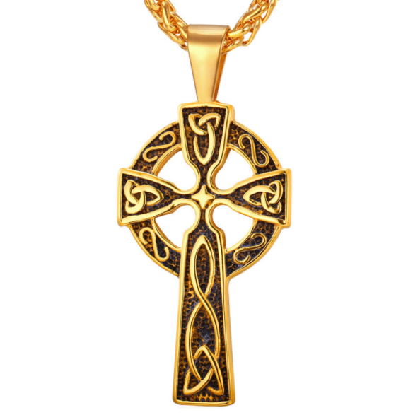 Titanium Steel Celtic Cross Pendant Necklace