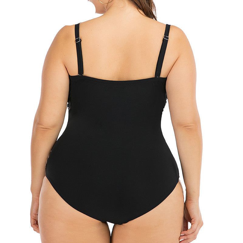 Plus Size Printed Ruched One-Piece Swimsuit