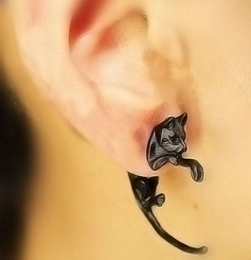Long-Tailed Leopard Cat Stud Earrings