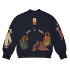 Heavy-duty Loose Sweater - Jesus is The King Design