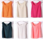 Scalloped Sleeveless Chiffon Camisole Top