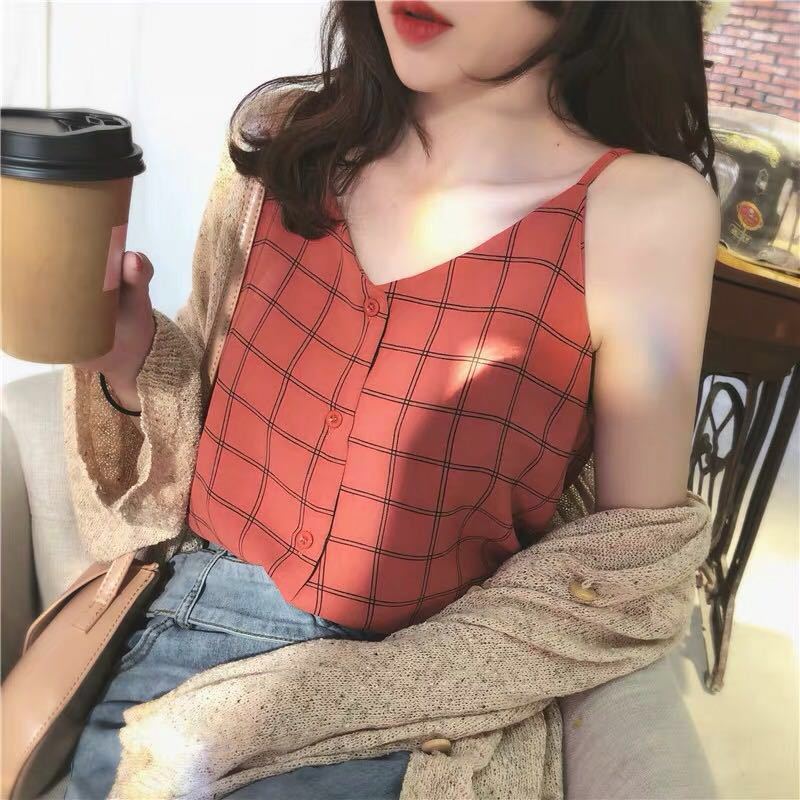 Korean Style Loose Sleeveless Chiffon Tank Top