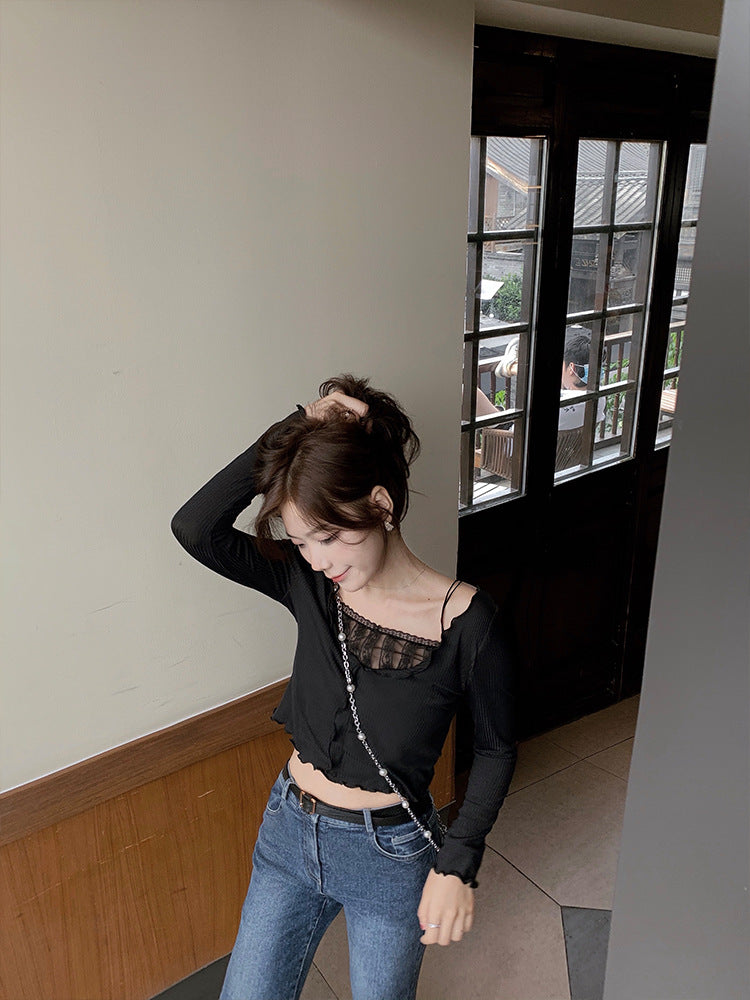 Lace Spliced Camisole Top a Slim Fit (2020 Fall)