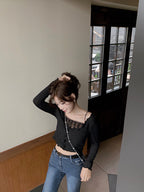 Lace Spliced Camisole Top a Slim Fit (2020 Fall)