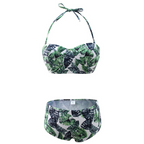 Tropical Floral Bustier High-Waist Bikini Set
